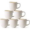 imageAmorArc 12oz Coffee Mugs Ceramic Coffee Mugs set of 6 for Man Woman Dad Mom Modern Coffee Mugs with handle for LatteCappuccinoMilkCocoa DishwasherampampMicrowave Safe Ceylon BluePearl White
