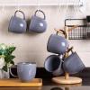 imageAmorArc 12oz Coffee Mugs Ceramic Coffee Mugs set of 6 for Man Woman Dad Mom Modern Coffee Mugs with handle for LatteCappuccinoMilkCocoa DishwasherampampMicrowave Safe Ceylon BlueGray