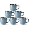 imageAmorArc 12oz Coffee Mugs Ceramic Coffee Mugs set of 6 for Man Woman Dad Mom Modern Coffee Mugs with handle for LatteCappuccinoMilkCocoa DishwasherampampMicrowave Safe Ceylon BlueOcean Blue