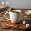 imageAmorArc 12oz Coffee Mugs Ceramic Coffee Mugs set of 6 for Man Woman Dad Mom Modern Coffee Mugs with handle for LatteCappuccinoMilkCocoa DishwasherampampMicrowave Safe Ceylon BluePearl White