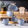 imageAmorArc 12oz Coffee Mugs Ceramic Coffee Mugs set of 6 for Man Woman Dad Mom Modern Coffee Mugs with handle for LatteCappuccinoMilkCocoa DishwasherampampMicrowave Safe Ceylon BlueBlue
