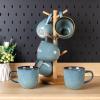 imageAmorArc 12oz Coffee Mugs Ceramic Coffee Mugs set of 6 for Man Woman Dad Mom Modern Coffee Mugs with handle for LatteCappuccinoMilkCocoa DishwasherampampMicrowave Safe Ceylon BlueOcean Blue