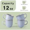 imageAmorArc 12oz Coffee Mugs Ceramic Coffee Mugs set of 6 for Man Woman Dad Mom Modern Coffee Mugs with handle for LatteCappuccinoMilkCocoa DishwasherampampMicrowave Safe Ceylon BlueBlue