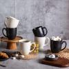 imageAmorArc 16oz Coffee Mugs Set of 6 Large Ceramic Coffee Mugs for Man Woman Dad Mom Modern Coffee Mugs with Handle for TeaLatteCappuccinoCocoa DishwasherampampMicrowave Safe Light BeigeMatte Black