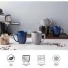 imageAmorArc 16oz Coffee Mugs Set of 6 Large Ceramic Coffee Mugs for Man Woman Dad Mom Modern Coffee Mugs with Handle for TeaLatteCappuccinoCocoa DishwasherampampMicrowave Safe Light BeigeMatte Blue