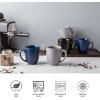 imageAmorArc 16oz Coffee Mugs Set of 6 Large Ceramic Coffee Mugs for Man Woman Dad Mom Modern Coffee Mugs with Handle for TeaLatteCappuccinoCocoa DishwasherampampMicrowave Safe Light BeigeMatte Black
