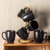 imageAmorArc 16oz Coffee Mugs Set of 6 Large Ceramic Coffee Mugs for Man Woman Dad Mom Modern Coffee Mugs with Handle for TeaLatteCappuccinoCocoa DishwasherampampMicrowave Safe Light BeigeMatte Black