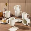 imageAmorArc 16oz Coffee Mugs Set of 6 Large Ceramic Coffee Mugs for Man Woman Dad Mom Modern Coffee Mugs with Handle for TeaLatteCappuccinoCocoa DishwasherampampMicrowave Safe Light BeigeLight Beige