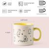 imageAmorArc 22 OZ Large Ceramic Coffee Mugs Set of 2 Oversized Mugs With Big Handle for Men Women Dad Mom Big Mug With Textured Dogs Cats Patterns for Office ampamp Home Microwave Safe 2 PcsBlackYellow