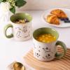 imageAmorArc 22 OZ Large Ceramic Coffee Mugs Set of 2 Oversized Mugs With Big Handle for Men Women Dad Mom Big Mug With Textured Dogs Cats Patterns for Office ampamp Home Microwave Safe 2 PcsBlackGreen