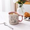 imageAmorArc 22 OZ Large Ceramic Coffee Mugs Set of 2 Oversized Mugs With Big Handle for Men Women Dad Mom Big Mug With Textured Dogs Cats Patterns for Office ampamp Home Microwave Safe 2 PcsBlackPink