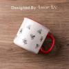 imageAmorArc 22 OZ Large Ceramic Coffee Mugs Set of 2 Oversized Mugs With Big Handle for Men Women Dad Mom Big Mug With Textured Dogs Cats Patterns for Office ampamp Home Microwave Safe 2 PcsBlackRed