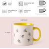 imageAmorArc 22 OZ Large Ceramic Coffee Mugs Set of 2 Oversized Mugs With Big Handle for Men Women Dad Mom Big Mug With Textured Dogs Cats Patterns for Office ampamp Home Microwave Safe 2 PcsBlackYellowBees