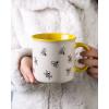 imageAmorArc 22 OZ Large Ceramic Coffee Mugs Set of 2 Oversized Mugs With Big Handle for Men Women Dad Mom Big Mug With Textured Dogs Cats Patterns for Office ampamp Home Microwave Safe 2 PcsBlackYellowBees