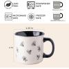 imageAmorArc 22 OZ Large Ceramic Coffee Mugs Set of 2 Oversized Mugs With Big Handle for Men Women Dad Mom Big Mug With Textured Dogs Cats Patterns for Office ampamp Home Microwave Safe 2 PcsBlackBlack