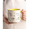 imageAmorArc 22 OZ Large Ceramic Coffee Mugs Set of 2 Oversized Mugs With Big Handle for Men Women Dad Mom Big Mug With Textured Dogs Cats Patterns for Office ampamp Home Microwave Safe 2 PcsBlackYellow