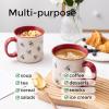 imageAmorArc 22 OZ Large Ceramic Coffee Mugs Set of 2 Oversized Mugs With Big Handle for Men Women Dad Mom Big Mug With Textured Dogs Cats Patterns for Office ampamp Home Microwave Safe 2 PcsBlackRed