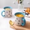 imageAmorArc 22 OZ Large Ceramic Coffee Mugs Set of 2 Oversized Mugs With Big Handle for Men Women Dad Mom Big Mug With Textured Dogs Cats Patterns for Office ampamp Home Microwave Safe 2 PcsBlackBlue