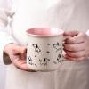 imageAmorArc 22 OZ Large Ceramic Coffee Mugs Set of 2 Oversized Mugs With Big Handle for Men Women Dad Mom Big Mug With Textured Dogs Cats Patterns for Office ampamp Home Microwave Safe 2 PcsBlackPink