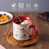imageAmorArc 22 OZ Large Ceramic Coffee Mugs Set of 2 Oversized Mugs With Big Handle for Men Women Dad Mom Big Mug With Textured Dogs Cats Patterns for Office ampamp Home Microwave Safe 2 PcsBlackRed