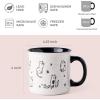 imageAmorArc 22 OZ Large Ceramic Coffee Mugs Set of 2 Oversized Mugs With Big Handle for Men Women Dad Mom Big Mug With Textured Dogs Cats Patterns for Office ampamp Home Microwave Safe 2 PcsBlackBlack