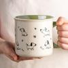 imageAmorArc 22 OZ Large Ceramic Coffee Mugs Set of 2 Oversized Mugs With Big Handle for Men Women Dad Mom Big Mug With Textured Dogs Cats Patterns for Office ampamp Home Microwave Safe 2 PcsBlackGreen