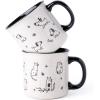imageAmorArc 22 OZ Large Ceramic Coffee Mugs Set of 2 Oversized Mugs With Big Handle for Men Women Dad Mom Big Mug With Textured Dogs Cats Patterns for Office ampamp Home Microwave Safe 2 PcsBlackBlack