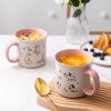 imageAmorArc 22 OZ Large Ceramic Coffee Mugs Set of 2 Oversized Mugs With Big Handle for Men Women Dad Mom Big Mug With Textured Dogs Cats Patterns for Office ampamp Home Microwave Safe 2 PcsBlackPink