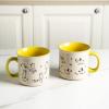 imageAmorArc 22 OZ Large Ceramic Coffee Mugs Set of 2 Oversized Mugs With Big Handle for Men Women Dad Mom Big Mug With Textured Dogs Cats Patterns for Office ampamp Home Microwave Safe 2 PcsBlackYellow