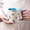 imageAmorArc 22 OZ Large Ceramic Coffee Mugs Set of 2 Oversized Mugs With Big Handle for Men Women Dad Mom Big Mug With Textured Dogs Cats Patterns for Office ampamp Home Microwave Safe 2 PcsBlackBlue