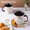 imageAmorArc 22 OZ Large Ceramic Coffee Mugs Set of 2 Oversized Mugs With Big Handle for Men Women Dad Mom Big Mug With Textured Dogs Cats Patterns for Office ampamp Home Microwave Safe 2 PcsBlackBlack