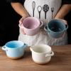 imageAmorArc 24 Ounces Soup Bowls with Large Handles and Lids Stoneware Bowls Set of 4 for SoupStew Noodle Ceramic Kitchen Bowls With Embossed Patterns MicrowaveampampDishwasher Safe Light BeigeMultiColor1