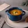 imageAmorArc 24 Ounces Soup Bowls with Large Handles and Lids Stoneware Bowls Set of 4 for SoupStew Noodle Ceramic Kitchen Bowls With Embossed Patterns MicrowaveampampDishwasher Safe Light BeigeBlueRed