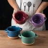 imageAmorArc 24 Ounces Soup Bowls with Large Handles and Lids Stoneware Bowls Set of 4 for SoupStew Noodle Ceramic Kitchen Bowls With Embossed Patterns MicrowaveampampDishwasher Safe Light BeigeGreenPurple