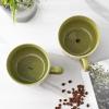 imageAmorArc 32 Ounces Ceramic Soup Mugs with Lids and Handle Stoneware Bowls Cup Set of 2 for Soup Stew Noodle Beautiful Mug Bowls With Lovely DogCat Patterns MicrowaveampampDishwasher Safe OliveOlive