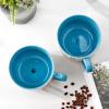 imageAmorArc 32 Ounces Ceramic Soup Mugs with Lids and Handle Stoneware Bowls Cup Set of 2 for Soup Stew Noodle Beautiful Mug Bowls With Lovely DogCat Patterns MicrowaveampampDishwasher Safe OliveBlue