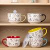 imageAmorArc 32 Ounces Ceramic Soup Mugs with Lids and Handle Stoneware Bowls Cup Set of 2 for Soup Stew Noodle Beautiful Mug Bowls With Lovely DogCat Patterns MicrowaveampampDishwasher Safe OliveRed
