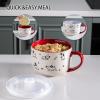 imageAmorArc 32 Ounces Ceramic Soup Mugs with Lids and Handle Stoneware Bowls Cup Set of 2 for Soup Stew Noodle Beautiful Mug Bowls With Lovely DogCat Patterns MicrowaveampampDishwasher Safe OliveRed