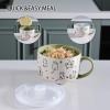 imageAmorArc 32 Ounces Ceramic Soup Mugs with Lids and Handle Stoneware Bowls Cup Set of 2 for Soup Stew Noodle Beautiful Mug Bowls With Lovely DogCat Patterns MicrowaveampampDishwasher Safe OliveOlive