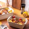 imageAmorArc Ceramic Baking Dish Set with Handles For Casserole 2 Pack Rectangular Casserole Dishes Lasagna Pans for Cooking Kitchen Dinner Pans for Oven Deep Pans