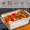 imageAmorArc Ceramic Baking Dish Set with Handles For Casserole 2 Pack Rectangular Casserole Dishes Lasagna Pans for Cooking Kitchen Dinner Pans for Oven Deep Pans
