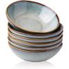 imageAmorArc Ceramic Cereal Bowls Set of 6 24 oz Handmade Stoneware Bowls Set for Cereal Soup Salad Bread Stylish Kitchen Bowls for Meal Dishwasher ampamp Microwave Safe ReactivePearl WhiteOcean Blue