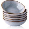 imageAmorArc Ceramic Cereal Bowls Set of 6 24 oz Handmade Stoneware Bowls Set for Cereal Soup Salad Bread Stylish Kitchen Bowls for Meal Dishwasher ampamp Microwave Safe ReactivePearl WhiteReactive Blue