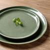 imageAmorArc Ceramic Dinner Plates Set of 6 105 Inch Handmade Reactive Glaze Stoneware Plates Large Rustic Shape Dinnerware Dish Set for Kitchen Microwave ampamp Dishwasher Safe Scratch Resistant  BlueGade Green