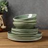 imageAmorArc Ceramic Dinner Plates Set of 6 105 Inch Handmade Reactive Glaze Stoneware Plates Large Rustic Shape Dinnerware Dish Set for Kitchen Microwave ampamp Dishwasher Safe Scratch Resistant  BlueGade Green
