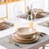 imageAmorArc Ceramic Dinner Plates Set of 6 105 Inch Handmade Reactive Glaze Stoneware Plates Large Rustic Shape Dinnerware Dish Set for Kitchen Microwave ampamp Dishwasher Safe Scratch Resistant  BlueLatte