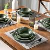 imageAmorArc Ceramic Dinner Plates Set of 6 105 Inch Handmade Reactive Glaze Stoneware Plates Large Rustic Shape Dinnerware Dish Set for Kitchen Microwave ampamp Dishwasher Safe Scratch Resistant  BlueGade Green