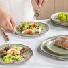 imageAmorArc Ceramic Dinner Plates Set of 6 105 Inch Handmade Reactive Glaze Stoneware Plates Large Rustic Shape Dinnerware Dish Set for Kitchen Microwave ampamp Dishwasher Safe Scratch Resistant  BlueReactive Glaze