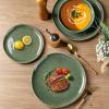 imageAmorArc Ceramic Dinner Plates Set of 6 105 Inch Handmade Reactive Glaze Stoneware Plates Large Rustic Shape Dinnerware Dish Set for Kitchen Microwave ampamp Dishwasher Safe Scratch Resistant  BlueGade Green