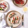 imageAmorArc Ceramic Dinner Plates Set of 6 105 Inch Handmade Reactive Glaze Stoneware Plates Large Rustic Shape Dinnerware Dish Set for Kitchen Microwave ampamp Dishwasher Safe Scratch Resistant  BlueLatte